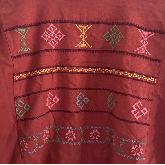 Zara Rust Embroidered Boho Blouse XS NWT - Picture 10 of 10